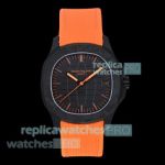 DIW Super Clone Patek Philippe Aquanaut Carbon Fiber Case Orange Fabric Strap Watch 